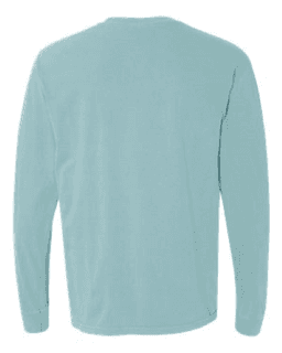 Sample of 6.1 Ounce Ringspun Cotton Long Sleeve T-Shirt in ChalkyMint from side back