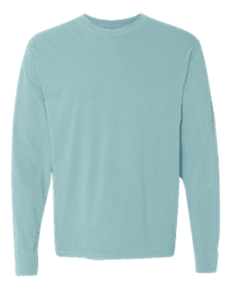 Sample of 6.1 Ounce Ringspun Cotton Long Sleeve T-Shirt in ChalkyMint from side front