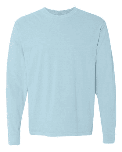 Sample of 6.1 Ounce Ringspun Cotton Long Sleeve T-Shirt in Chambray style