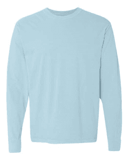 Sample of 6.1 Ounce Ringspun Cotton Long Sleeve T-Shirt in Chambray from side front