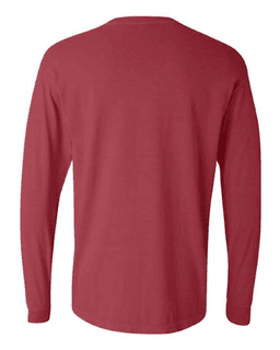 Sample of 6.1 Ounce Ringspun Cotton Long Sleeve T-Shirt in Crimson from side back