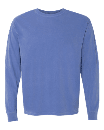 Sample of 6.1 Ounce Ringspun Cotton Long Sleeve T-Shirt in FloBlue style