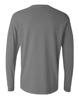 Sample of 6.1 Ounce Ringspun Cotton Long Sleeve T-Shirt in Grey from side back