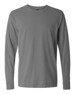 Sample of 6.1 Ounce Ringspun Cotton Long Sleeve T-Shirt in Grey from side front