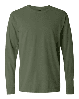 Sample of 6.1 Ounce Ringspun Cotton Long Sleeve T-Shirt in Hemp from side front