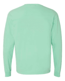 Sample of 6.1 Ounce Ringspun Cotton Long Sleeve T-Shirt in IslandReef from side back