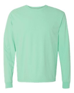 Sample of 6.1 Ounce Ringspun Cotton Long Sleeve T-Shirt in IslandReef from side front