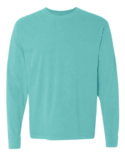 Sample of 6.1 Ounce Ringspun Cotton Long Sleeve T-Shirt in Lagoon style