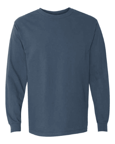Sample of 6.1 Ounce Ringspun Cotton Long Sleeve T-Shirt in Midnight style