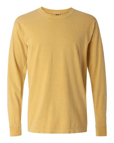 Sample of 6.1 Ounce Ringspun Cotton Long Sleeve T-Shirt in Mustard style