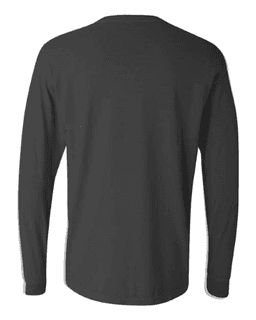 Sample of 6.1 Ounce Ringspun Cotton Long Sleeve T-Shirt in Pepper from side back
