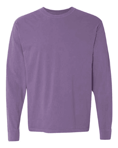 Sample of 6.1 Ounce Ringspun Cotton Long Sleeve T-Shirt in Violet style