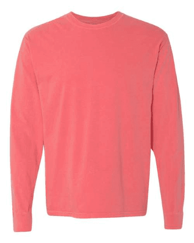Sample of 6.1 Ounce Ringspun Cotton Long Sleeve T-Shirt in Watermelon style