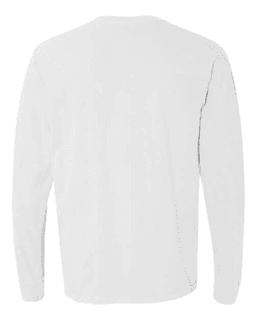 Sample of 6.1 Ounce Ringspun Cotton Long Sleeve T-Shirt in White from side back