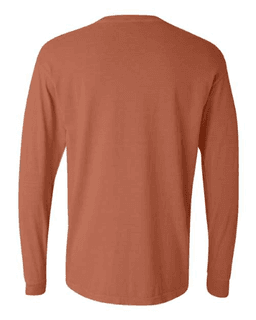 Sample of 6.1 Ounce Ringspun Cotton Long Sleeve T-Shirt in Yam from side back
