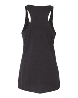 Sample of Women's Triblend Racerback Tank in Black Heather Triblend from side back