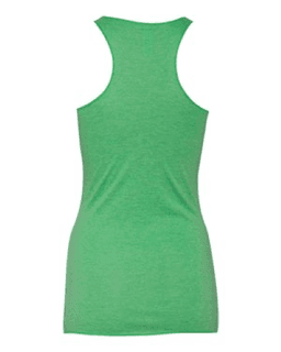 Sample of Women's Triblend Racerback Tank in Green Triblend from side back