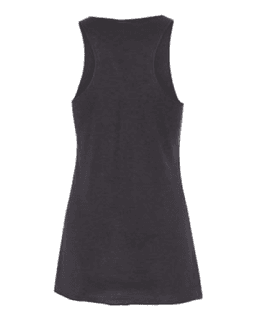 Sample of Women's Triblend Racerback Tank in Solid Dark Grey Triblend from side back
