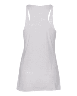 Sample of Women's Triblend Racerback Tank in Solid White Triblend from side back