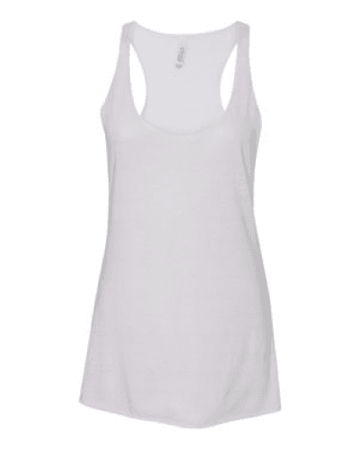 Sample of Women's Triblend Racerback Tank in Solid White Triblend style