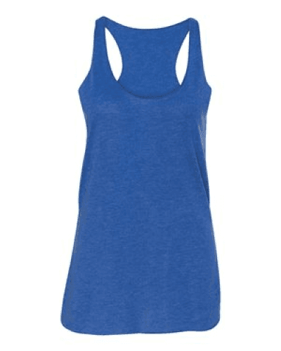 Sample of Women's Triblend Racerback Tank in True Royal Triblend style