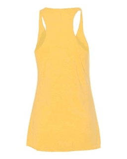 Sample of Women's Triblend Racerback Tank in Yellow Gold Triblend from side back