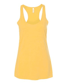 Sample of Women's Triblend Racerback Tank in Yellow Gold Triblend from side front