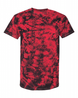 Sample of Crystal Tie Dyed T-Shirt in Black Red Crystal from side front