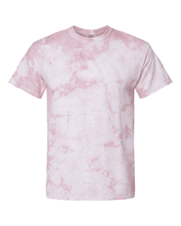 Sample of Crystal Tie Dyed T-Shirt in Rose from side front