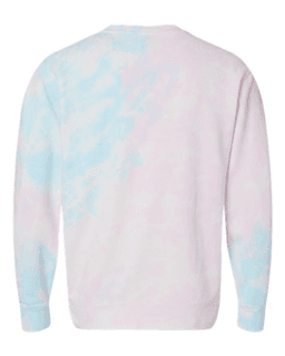 Sample of Midweight Tie-Dyed Sweatshirt in Tie Dye Cotton Candy from side back