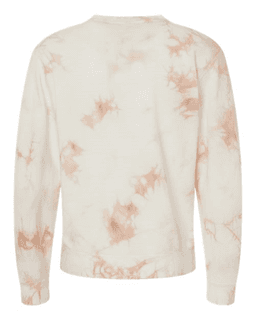 Sample of Midweight Tie-Dyed Sweatshirt in Tie Dye Dusty Pink from side back