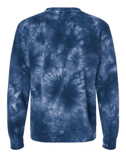 Sample of Midweight Tie-Dyed Sweatshirt in Tie Dye Navy from side back