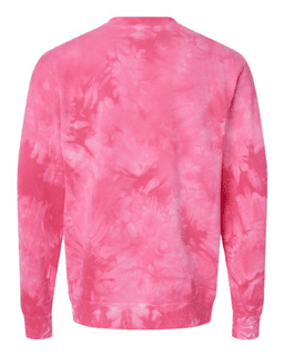 Sample of Midweight Tie-Dyed Sweatshirt in Tie Dye Pink from side back