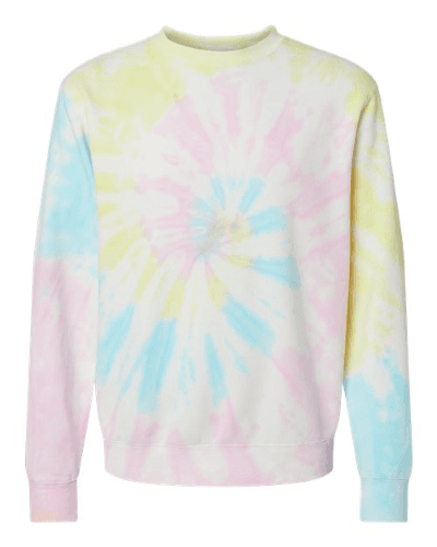 Sample of Midweight Tie-Dyed Sweatshirt in Tie Dye Sunset Swirl style