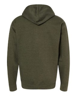 Sample of Midweight Full-Zip Hooded Sweatshirt in Army Heather from side back