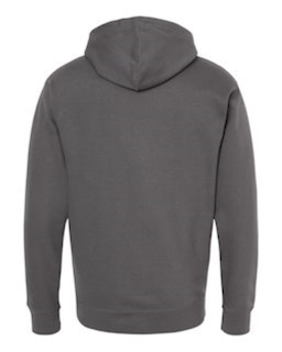 Sample of Midweight Full-Zip Hooded Sweatshirt in Charcoal from side back