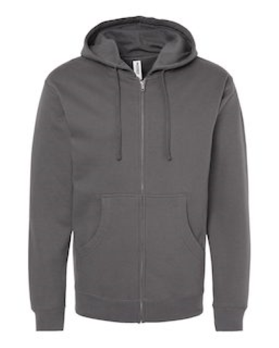 Sample of Midweight Full-Zip Hooded Sweatshirt in Charcoal style