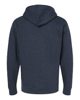 Sample of Midweight Full-Zip Hooded Sweatshirt in Classic Navy Heather from side back