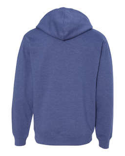 Sample of Midweight Full-Zip Hooded Sweatshirt in Heather Blue from side back