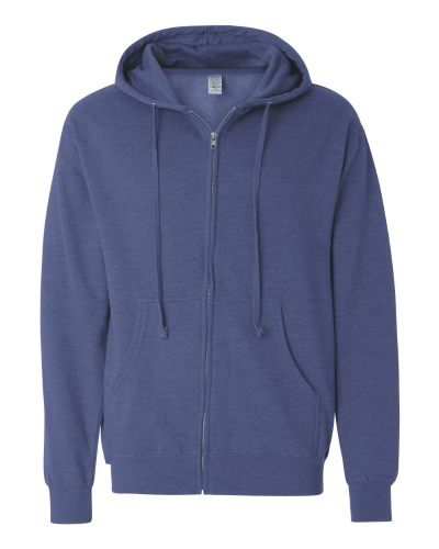 Sample of Midweight Full-Zip Hooded Sweatshirt in Heather Blue style