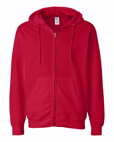 Sample of Midweight Full-Zip Hooded Sweatshirt in Red style