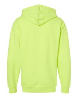Sample of Midweight Full-Zip Hooded Sweatshirt in Safety Yellow from side back