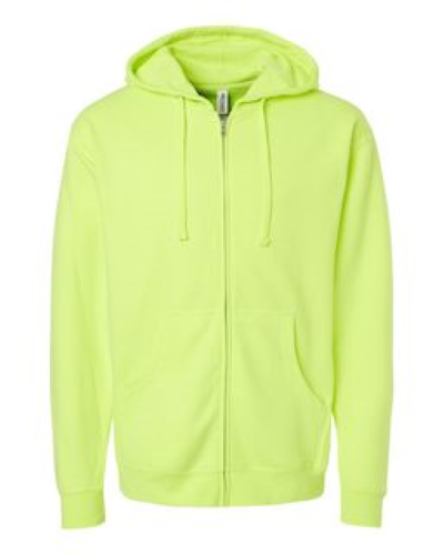 Sample of Midweight Full-Zip Hooded Sweatshirt in Safety Yellow style