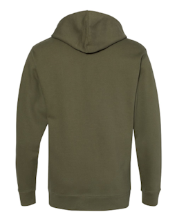Sample of Midweight Hooded Sweatshirt in Army from side back