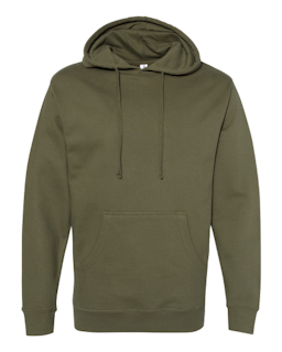 Sample of Midweight Hooded Sweatshirt in Army from side front