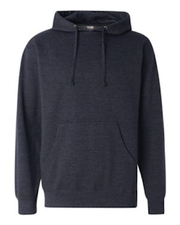 Sample of Midweight Hooded Sweatshirt in Classic Navy Heather from side front