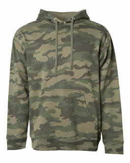 Sample of Midweight Hooded Sweatshirt in Forest Camo from side front