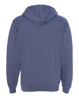 Sample of Midweight Hooded Sweatshirt in Heather Blue from side back