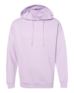 Sample of Midweight Hooded Sweatshirt in Lavender from side front
