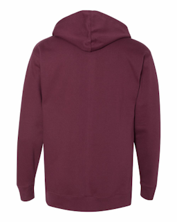 Sample of Midweight Hooded Sweatshirt in Maroon from side back